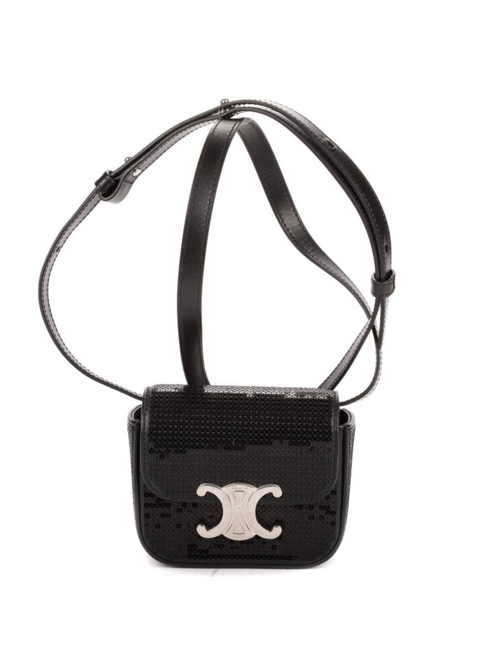 Celine Mini Claude Black Matelasse Calfskin Shoulder Bag